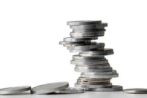 abstract stack of money border isolated photo
