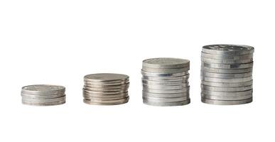 economy grow concept. stack of coins isolated photo