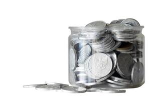 Jar saving coin for Financial element concept photo