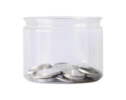 Start financial planing concept. Jar with coins isolated photo