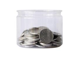 Jar with coin for financial saving concept photo