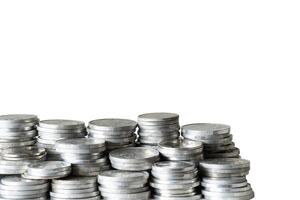 Stack of coin for copy space isolated photo