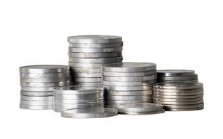 Stack of coins isolated for saving concept photo