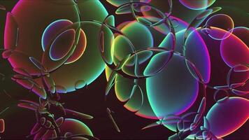 Abstract seamless loop neon circle. Blue and purple neon circles hi-tech motion background seamless loop video
