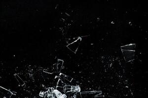 Particle of broken glass texture background photo