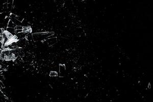 Abstract broken glass with sharp particle and dust texture photo