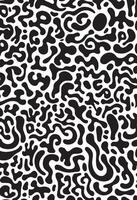 A black and white pattern with lots of shapes vector