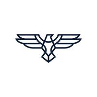 Abstract line art eagle isolated on white background vector
