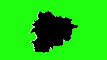 green screen 3d icon map of the country of Andorra video