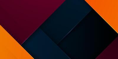 Abstract papercut overlap design with colorful orange and red on dark blue background. Simple and trendy design. vector