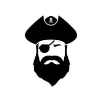 Icon of an Evil Pirate with beard. vector