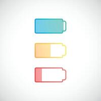 Set of battery with different level vector