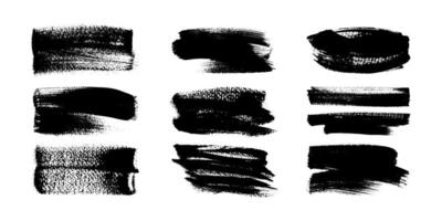 Abstract Hand Drawn Grunge Ink Brush Strokes and Lines. Creative brush lines with rough edges. Abstract freehand doodle line borders. Highlight splashes vector