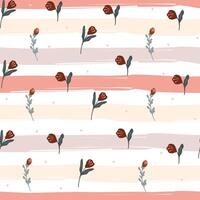 Textile-ready design with a hand-drawn leaf and flower motif. vector
