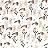 Handcrafted floral and leaf pattern, ideal for textile printing. vector