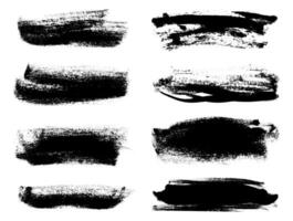 Grunge Rectangle Big Paintbrush Texture Set. Hand draw thick brush lines for highlight and underline. Bold Brush Strokes Set. vector