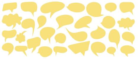 Set of flat speech bubbles, text boxes and chats for conversations in comic style. Message comments, chat window. icons on white background vector