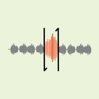 Sound waves illustration in flat design style. Sound wave audio editor illustration. design elements illustration application cut, add and edit audio vector