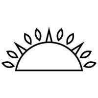 Sun and leaves icon. Outline illustration of sun and leaves icon for web vector