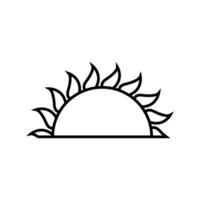 Sun icon. illustration in outline style. Isolated on white background. vector