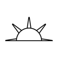 sunset icon over white background, line style, illustration design. vector