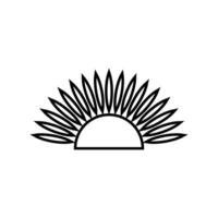 sunflower icon over white background, line style, illustration design vector