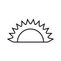 sun icon over white background, half line half color style, illustration. vector