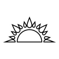 Sun icon. Outline sun icon for web design isolated on white background vector