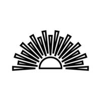 Sunset icon, illustration. Flat design style eps 10 vector