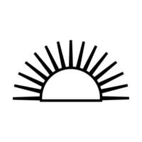 Sunset icon . A thin line sign. Isolated contour symbol illustration. vector