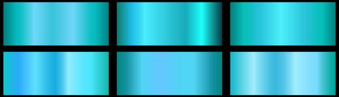 Blue shiny metallic gradient design banner decoration set, blue gradient texture background vector