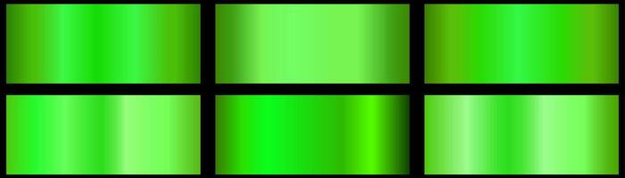 Green ecology gradients set. Bright and shiny green gradient colorful illustration gradient for backgrounds, banner, user interface, flyers, cards vector