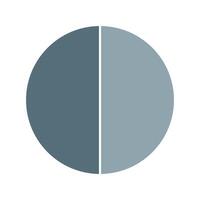 Grey pie chart with 2 parts chart, 2 circle section for business presentation concept. Overall for marketing and education goal . vector