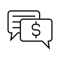chat bubble message with dollar symbol vector