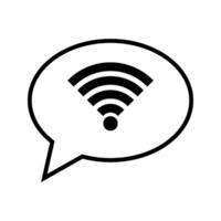 chat bubble with wifi symbol icon vector