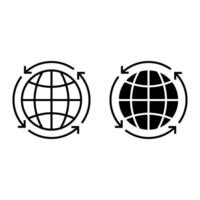 globe with circle arrow vector