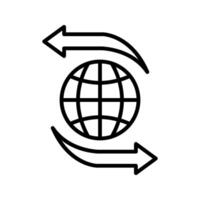 globe with arrows icon vector