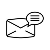 envelope mail with chat bubble icon vector