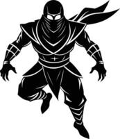 Dynamic Ninja Warrior Silhouettes for Action-Packed and Powerful Designs vector