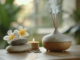 aromatherapy diffuser and incense stick photo