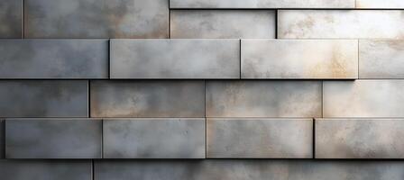 gray wall cladding with rectangular tiles photo