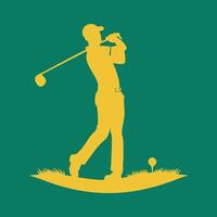 Golfer on the Course Silhouette vector