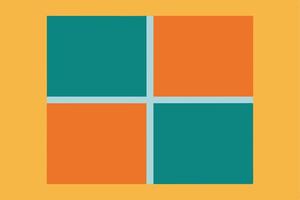 Colorful Four-Square Grid Design for Educational or Presentation vector
