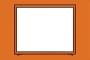 Empty picture frame on an orange background, perfect for mockups. vector