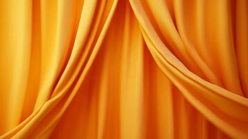 Bright yellow curtain draping with elegant folds and soft texture, abstract art and interior design concept photo