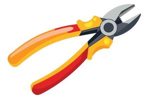 Tool pliers isolated on white with clipping path vector