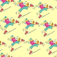 seamless pattern with running dog vector