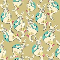 seamless pattern with shy dog vector