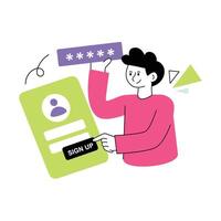Create New Account Flat Style Design illustration. Stock illustration vector