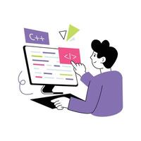 Coding Flat Style Design illustration. Stock illustration vector